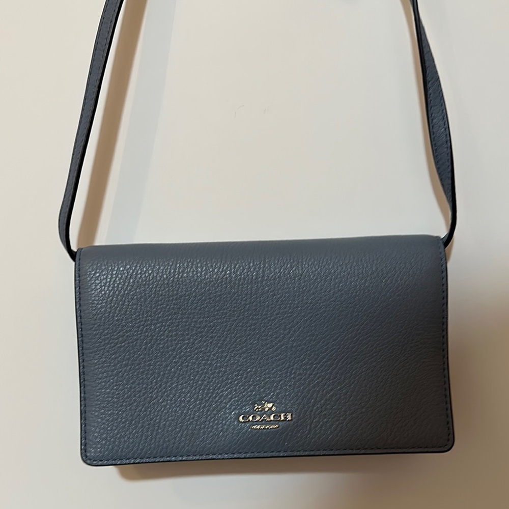 Coach Blue Gray Leather Women's Wallet purse